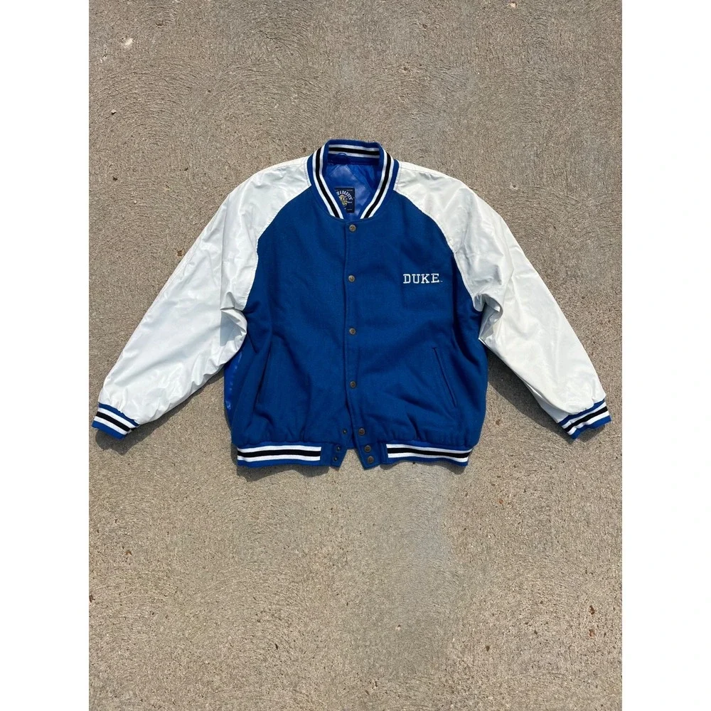 Vintage Duke Blue Devils Varsity Jacket Mens 2XL Blue Wool Steve And Barrys